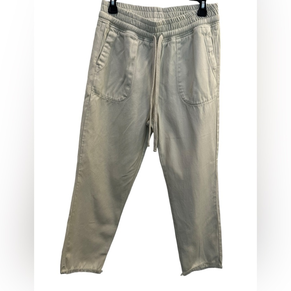 Kut From The Kloth Drawcord Cropped Pant Raw Hem Oversized Size S Boho Chic